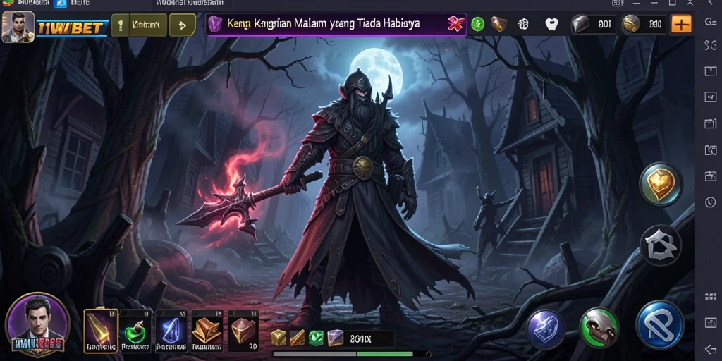 Screenshot utama gameplay <strong>11WBET</strong> dengan suasana Horror yang mencekam.