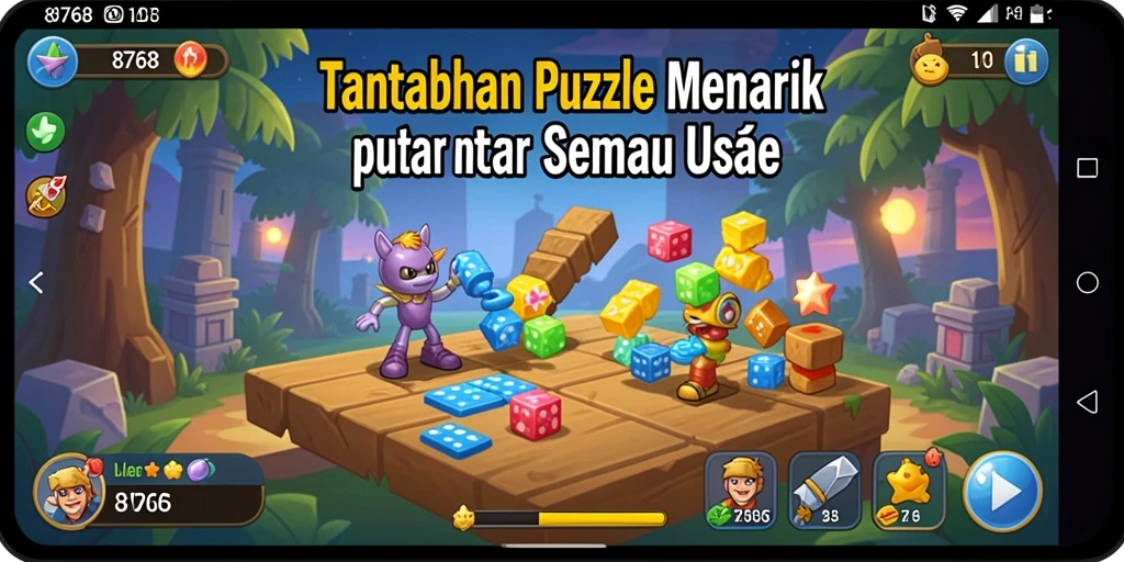 Screenshot gameplay menunjukkan tantangan Puzzle menarik dan kreatif.