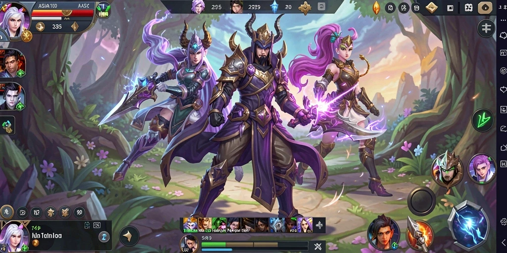 Tampilan gameplay menarik dari ASIA100 yang menunjukkan pertarungan tim.