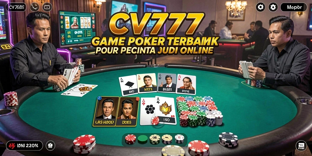 Tampilan utama gameplay Poker yang seru dan mengasyikkan.