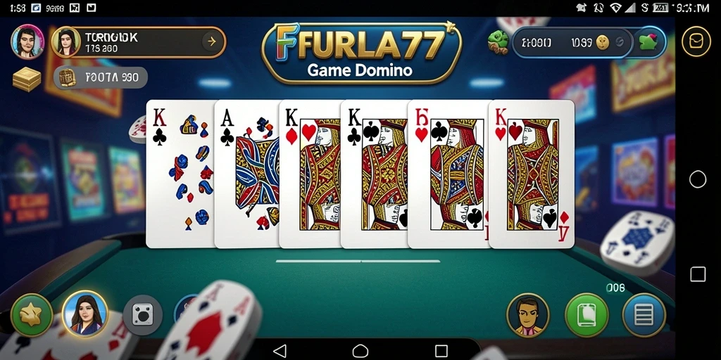 Tampilan gameplay seru di FURLA77 dengan aksi Domino.