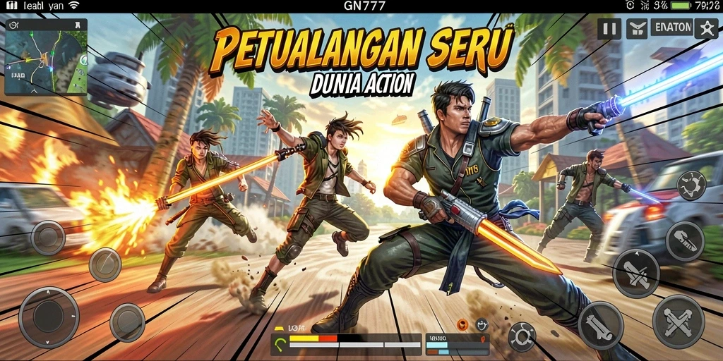 Tampilan gameplay seru dalam GN777 yang penuh aksi.