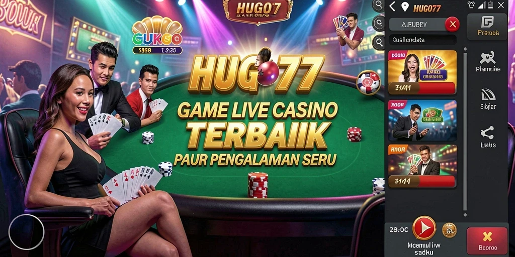 Tampilan gameplay HUGO77 yang menarik dan interaktif di Live Casino.