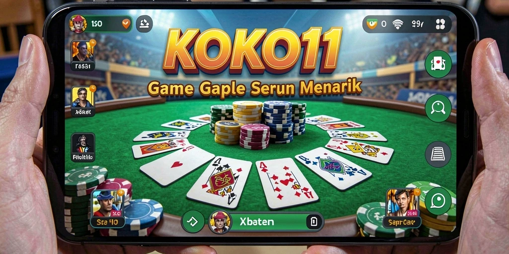 Tampilan gameplay KOKO11 yang menarik dan penuh aksi Gaple.