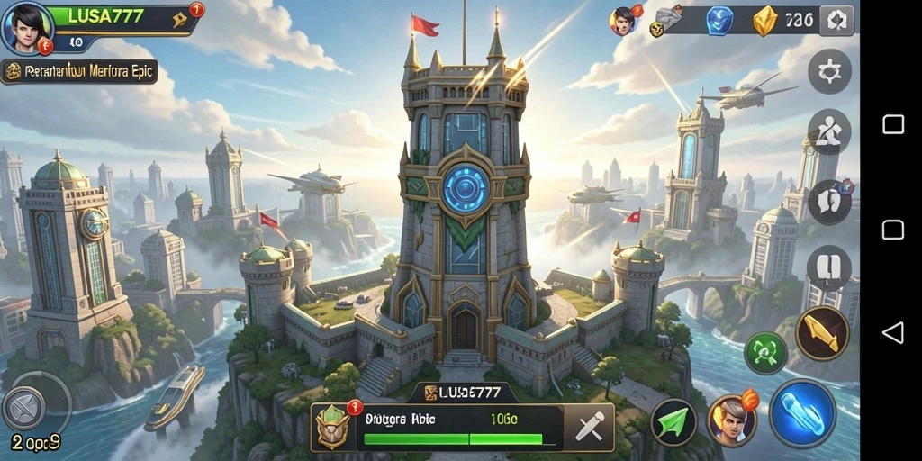Tampilan gameplay menakjubkan dari LUSA777 dalam pertahanan menara yang seru.
