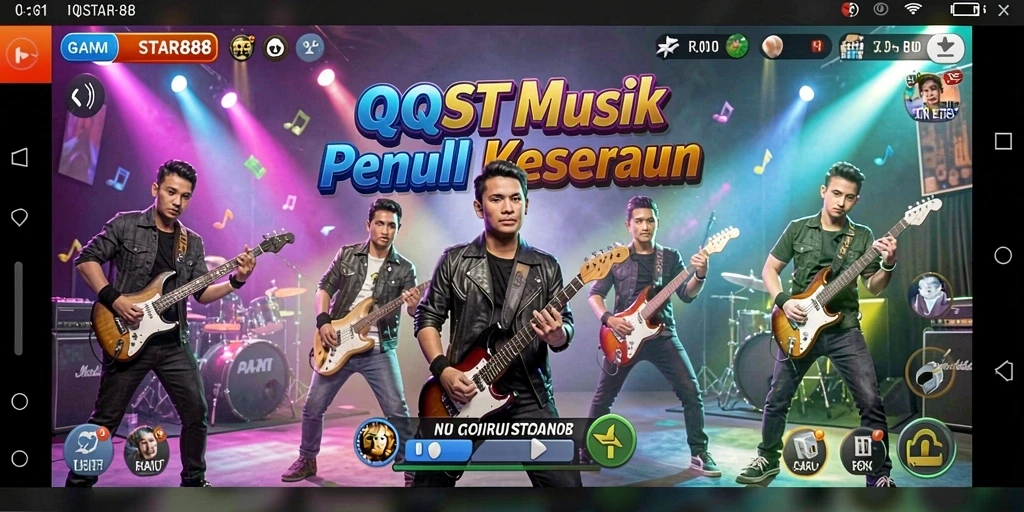 Tampilan gameplay <strong>QQSTAR88</strong> yang menakjubkan dengan interaksi musik.