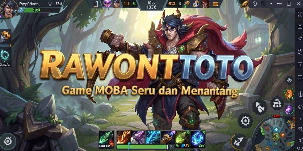 Tampilan gameplay seru di arena pertarungan RAWONTOTO.