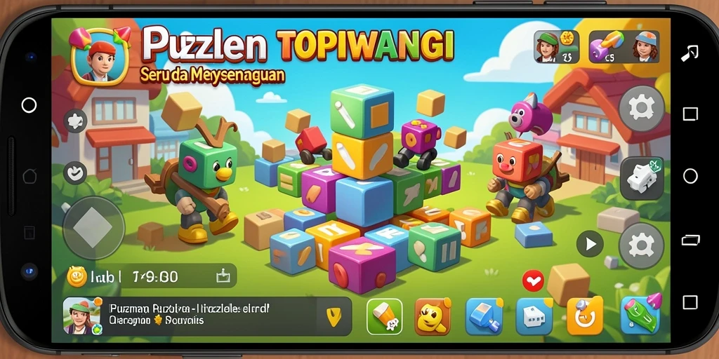 Tampilan screenshot dari gameplay Puzzle TOPIWANGI yang seru.
